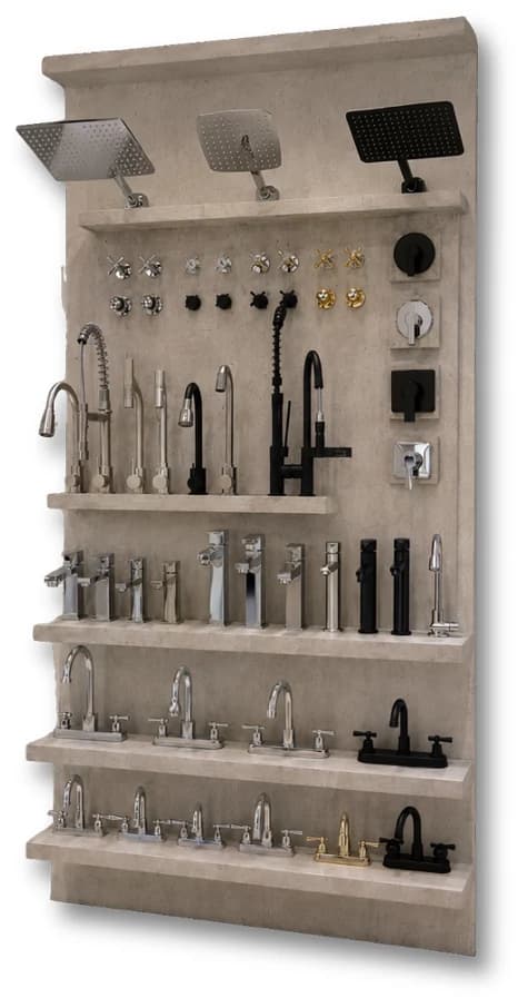 Exhibidor de pared grifería