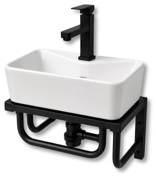 Set mueble de baño flotante metálico