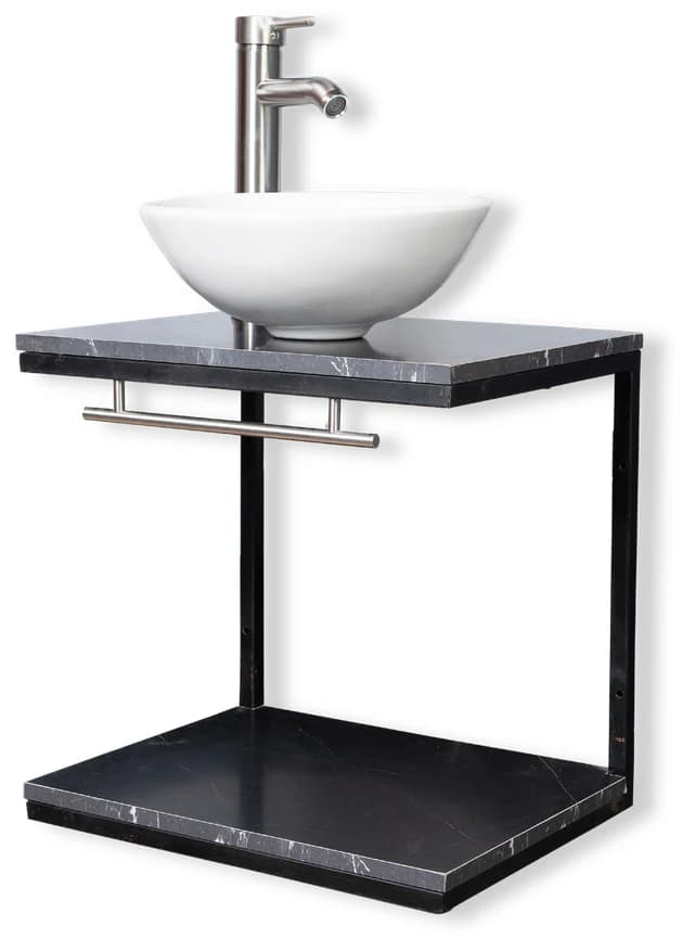 Set mueble de baño flotante metálico