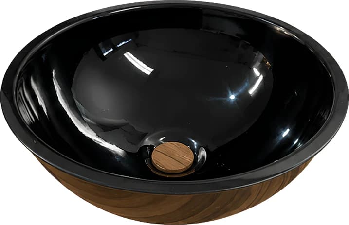 Ovalin de resina negro